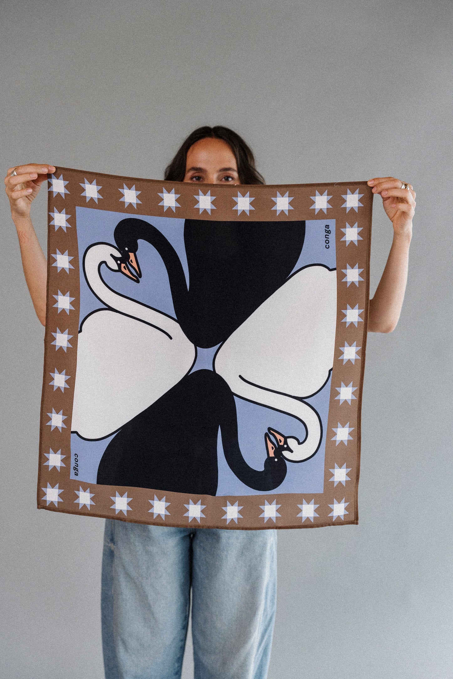 Pashmina CISNES ENAMORADOS