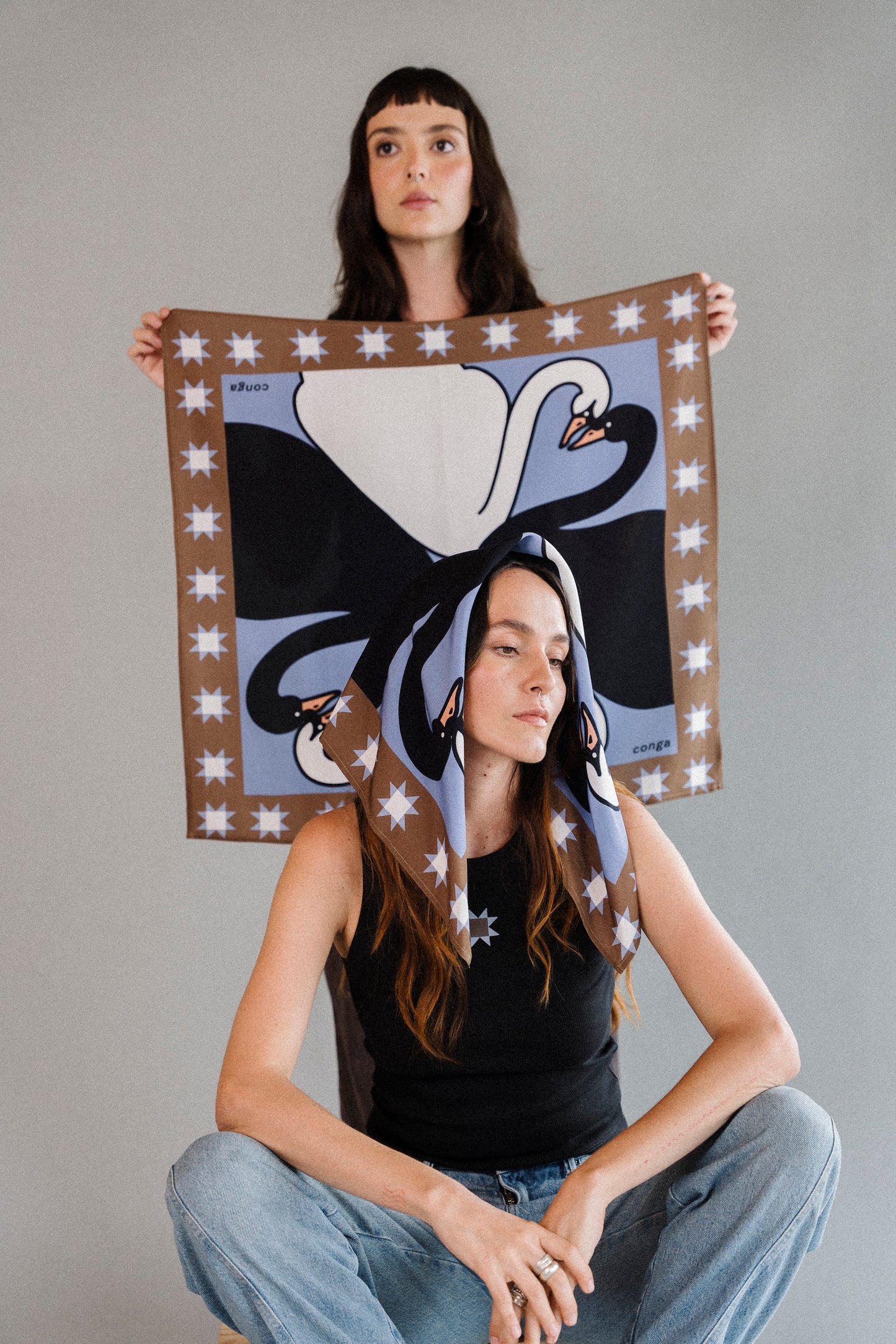 Pashmina CISNES ENAMORADOS