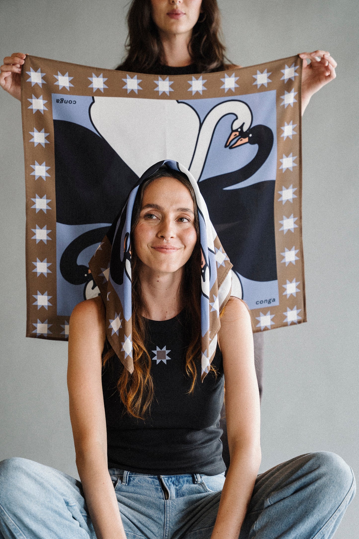 Pashmina CISNES ENAMORADOS