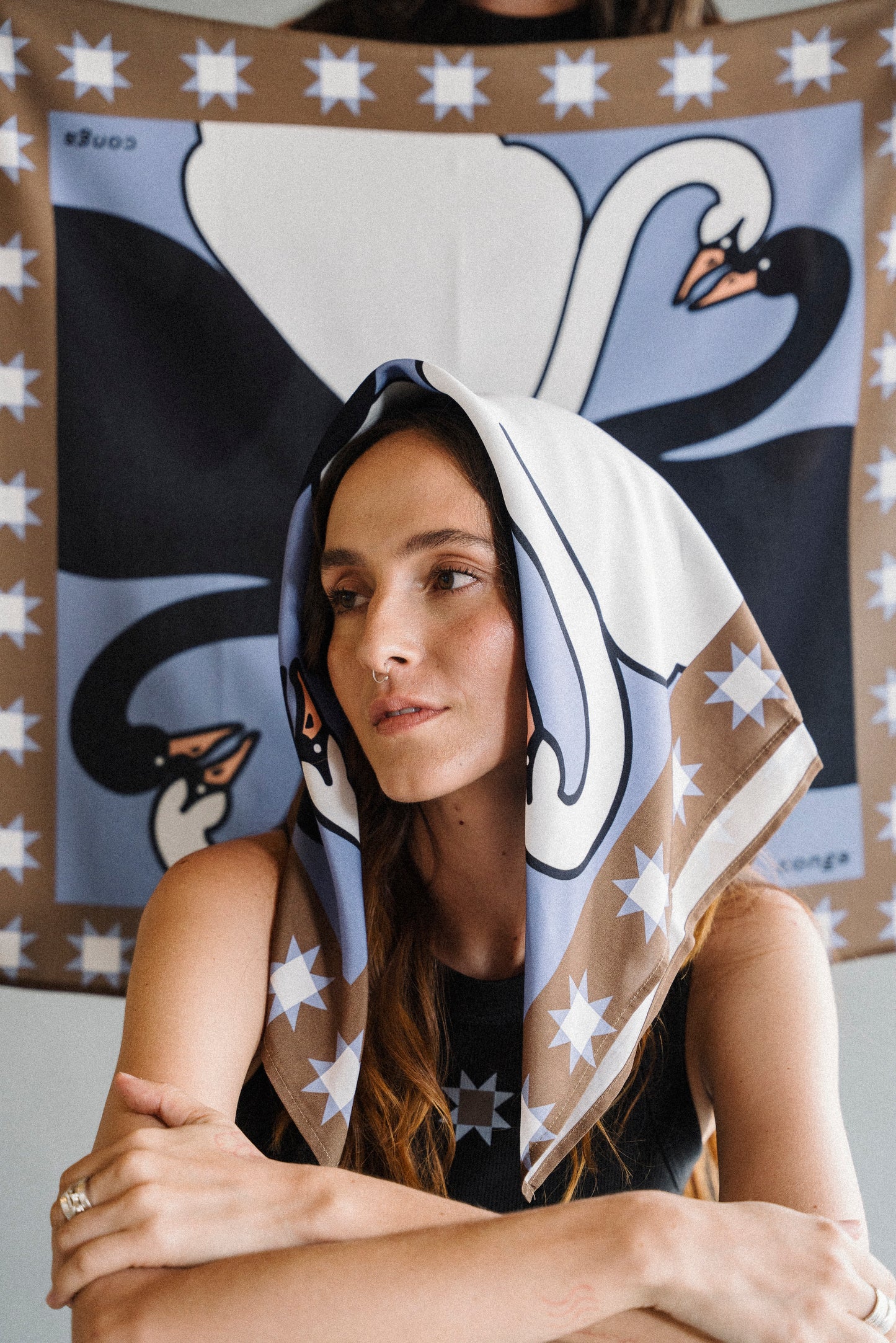 Pashmina CISNES ENAMORADOS