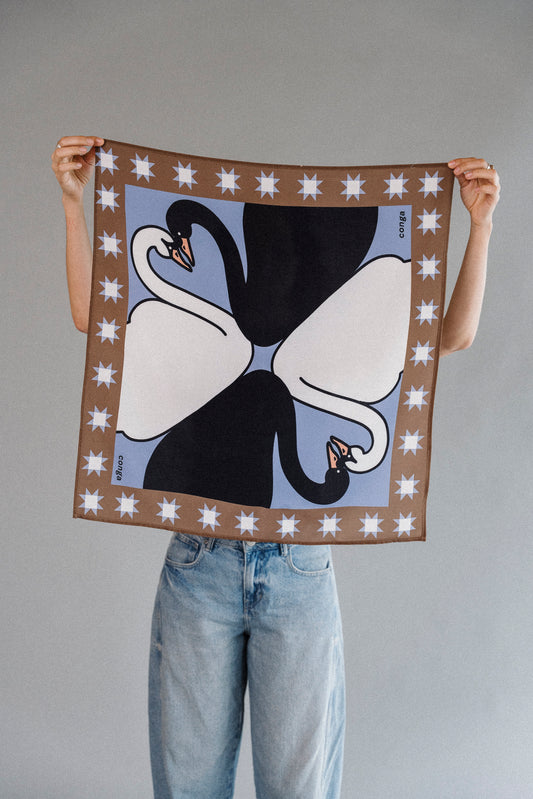 Pashmina CISNES ENAMORADOS